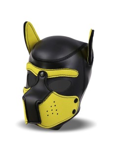 Hound Máscara de Perro Neopreno Hocico Extraíble Negro/Amarillo Talla Única - Imagen 2