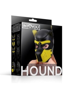 Hound Máscara de Perro Neopreno Hocico Extraíble Negro/Amarillo Talla Única - Imagen 6