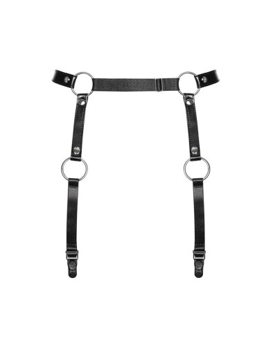 Leather Look Bondage Suspender Belt OS - Imagen 3