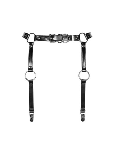 Leather Look Bondage Suspender Belt OS - Imagen 4