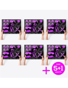 Pack 5+1 Set Bondage de 10 Piezas Púrpura
