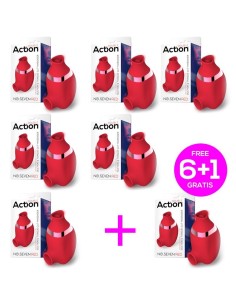 Pack 6+1 No. Seven Estimulador Clítoris y Lengua Rojo