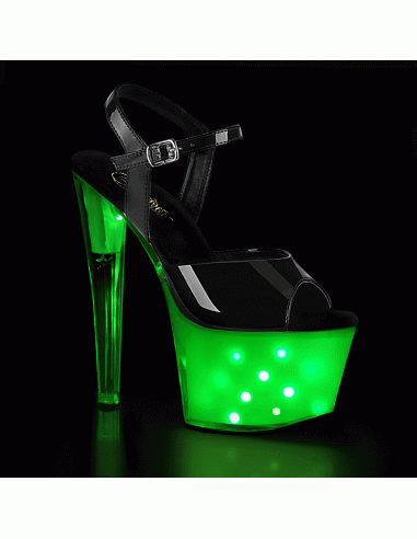 ILLUMINATOR-709 7" Heel, 2 3/4" PF LED Illuminated Ankle Strap Sandal